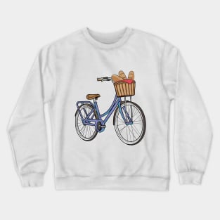 Women's bike with Basket & Bread Crewneck Sweatshirt